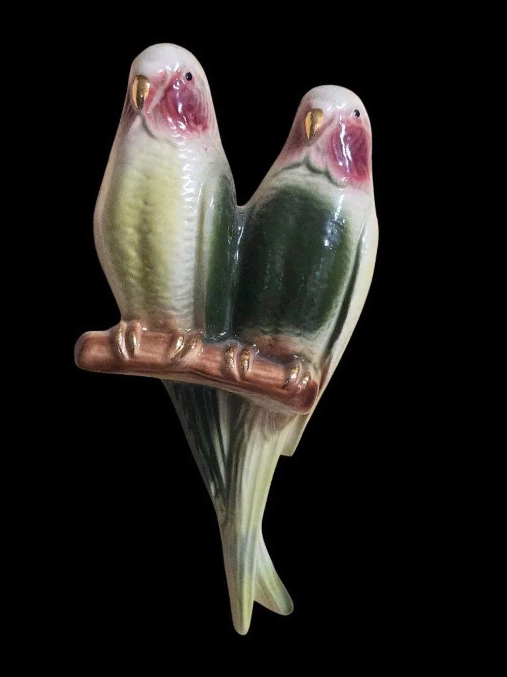 Vintage Royal Copley Parakeets Wall Pocket Ceramic Decor